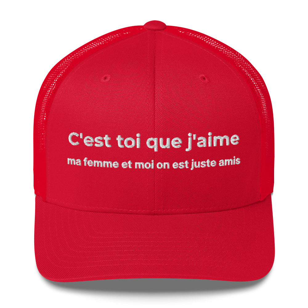 Casquette brodée C'est toi que j'aime ma femme et moi on est juste amis - Sedurro