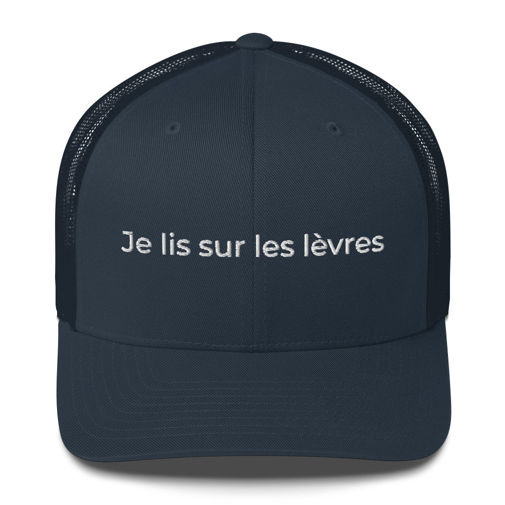 Casquette brodée Je lis sur les lèvres Bleu Marine - Sedurro