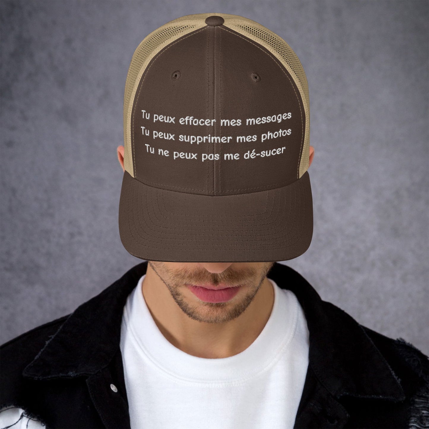 Casquette brodée Tu peux effacer mes messages supprimer mes photos mais pas me dé-sucer - Sedurro