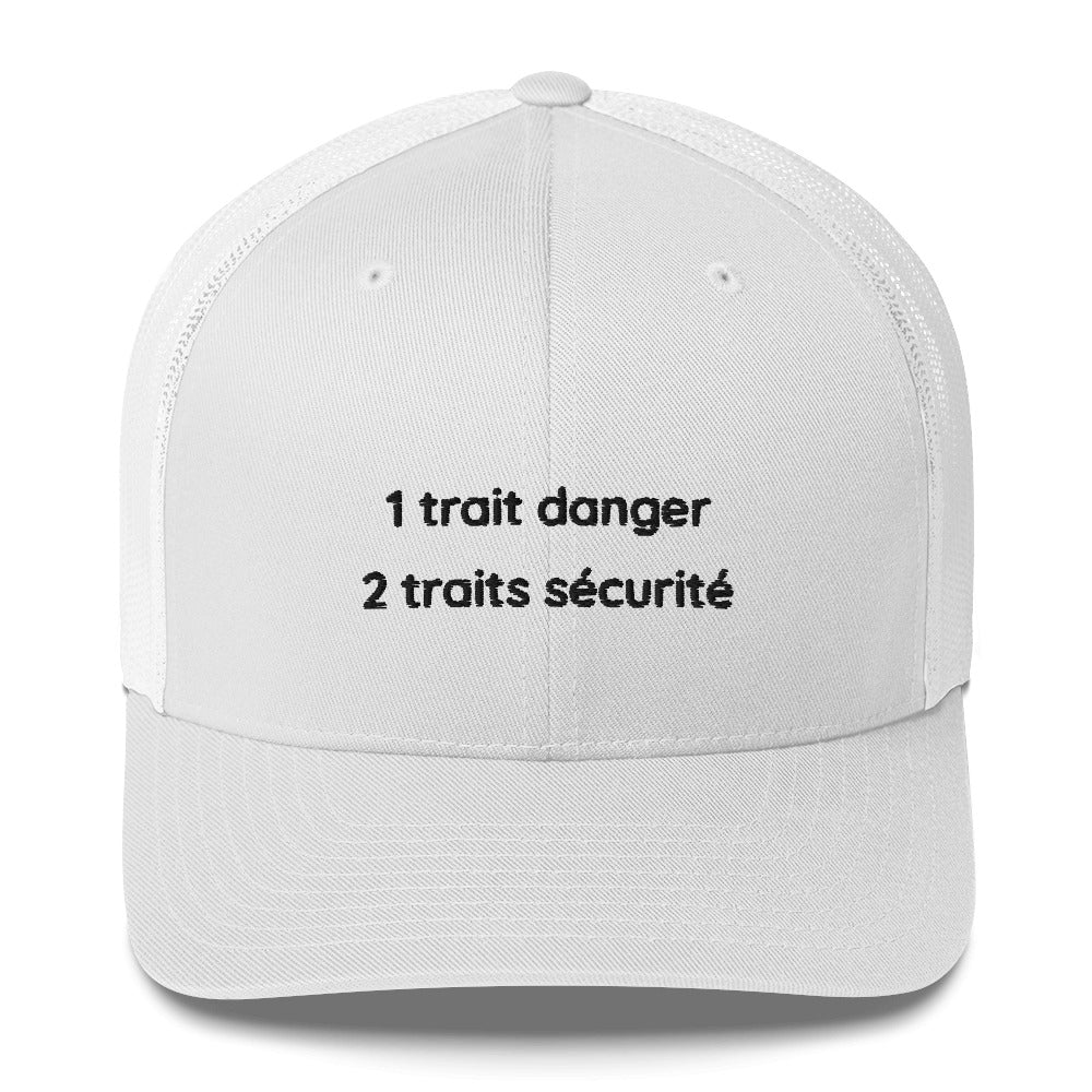 Casquette brodée 1 trait danger 2 traits sécurité - Sedurro