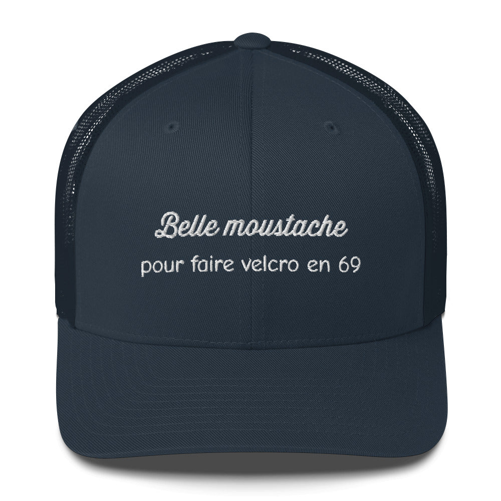 Casquette brodée Belle moustache pour faire velcro en 69 - Sedurro