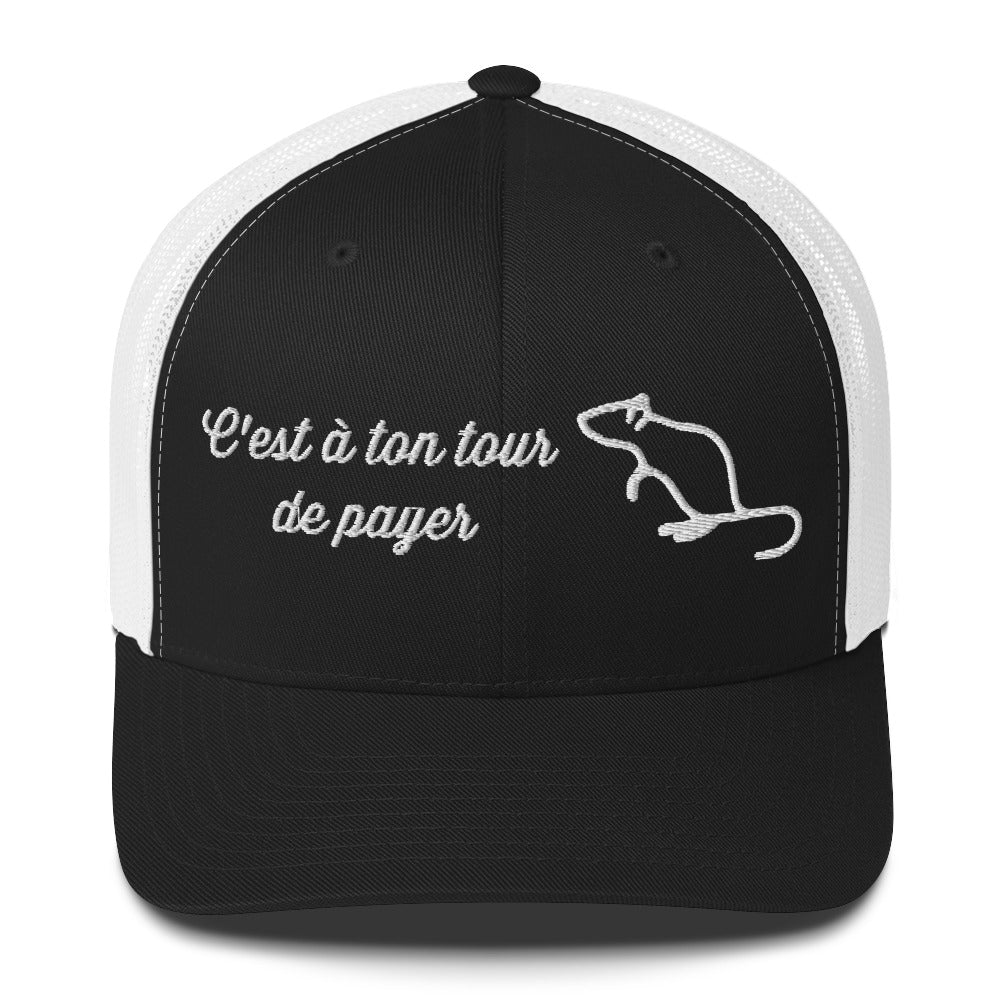 Casquette brodée C'est à ton tour de payer rat - Sedurro