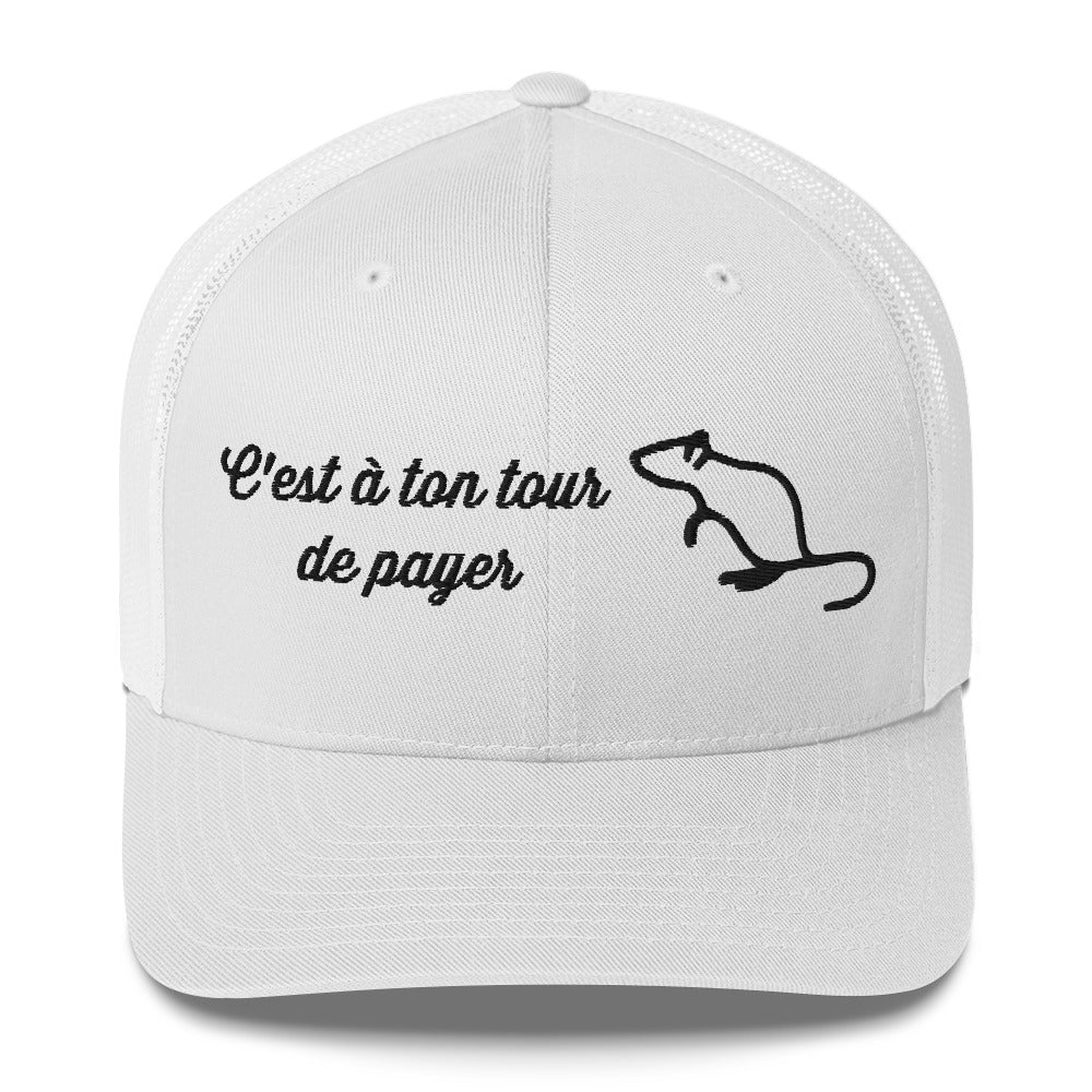 Casquette brodée C'est à ton tour de payer rat - Sedurro