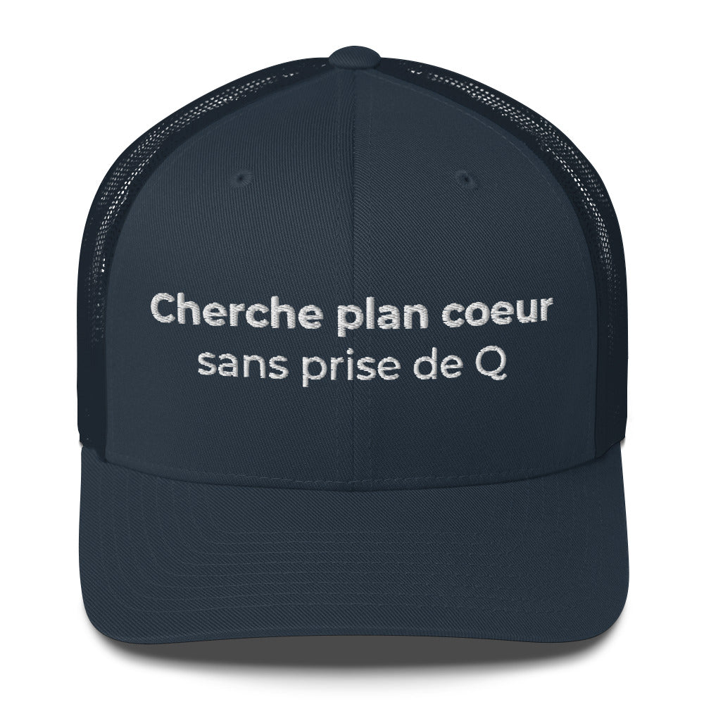 Casquette brodée Cherche plan cœur sans prise de Q - Sedurro