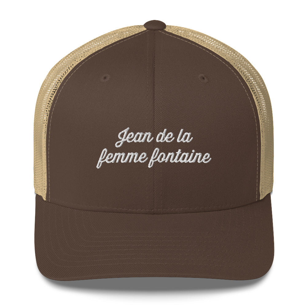 Casquette brodée Jean de la femme fontaine - Sedurro