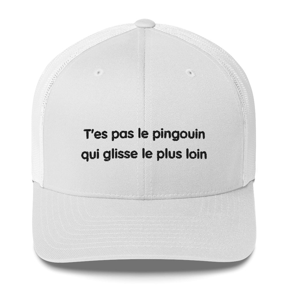 Casquette brodée T'es pas le pingouin qui glisse le plus loin - Sedurro