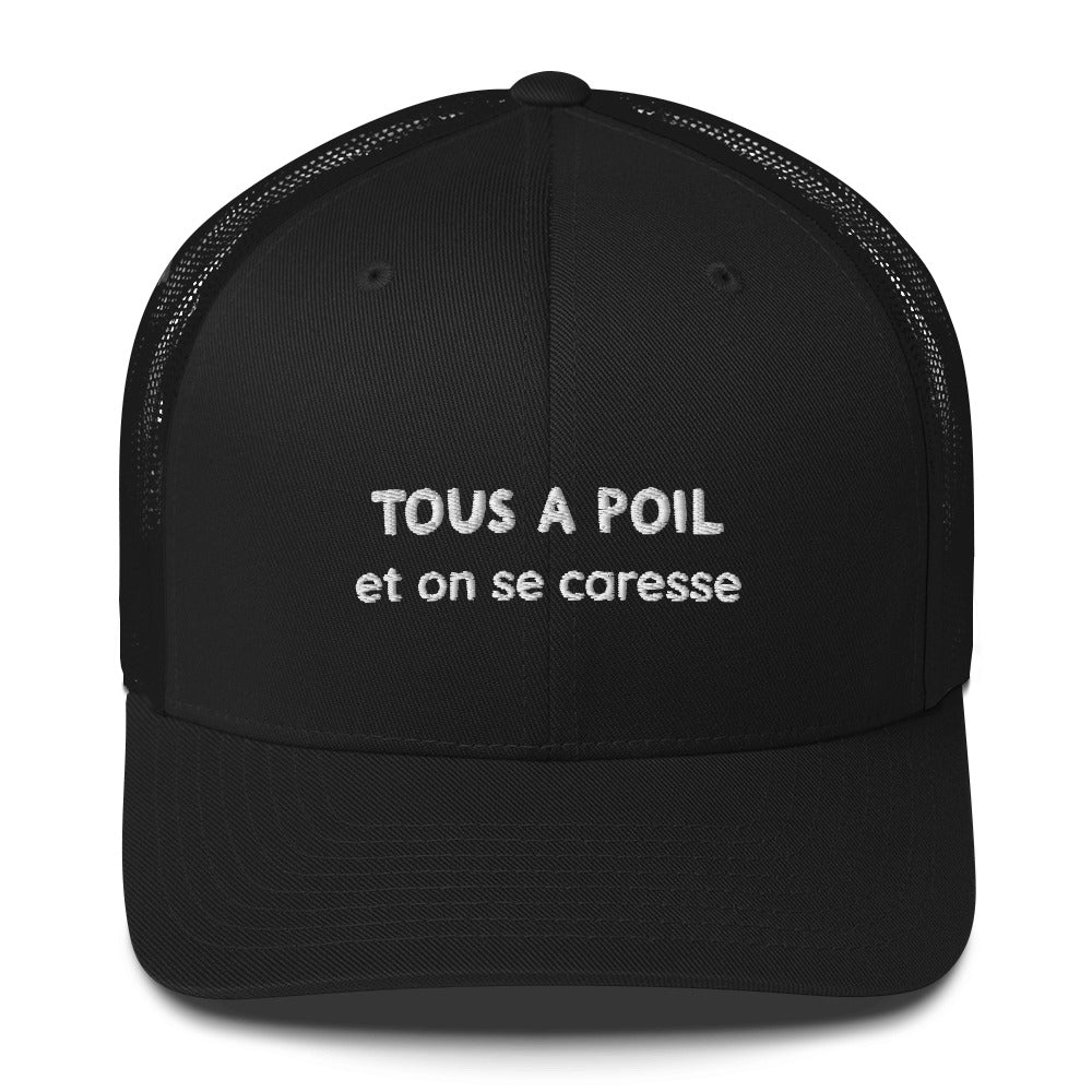 Casquette brodée Tous à poil et on se caresse - Sedurro