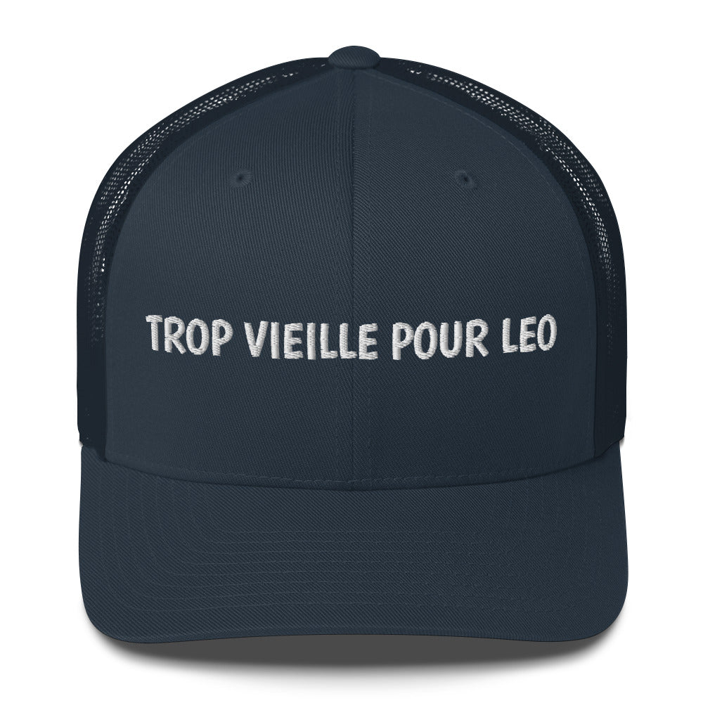 Casquette brodée Trop vieille pour Leo Bleu Marine - Sedurro