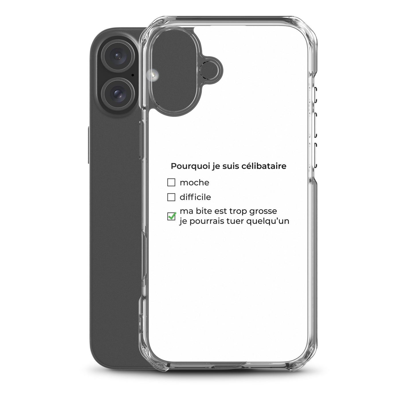 Coque iPhone Pourquoi je suis célibataire ma bite est trop grosse - Sedurro