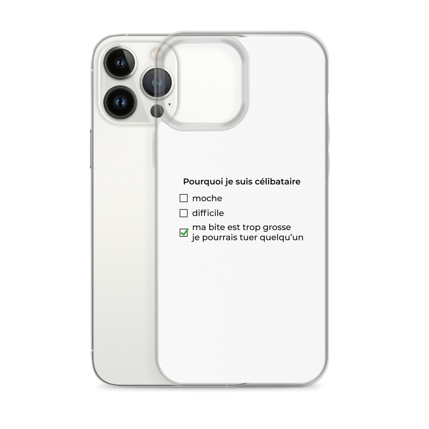 Coque iPhone Pourquoi je suis célibataire ma bite est trop grosse - Sedurro