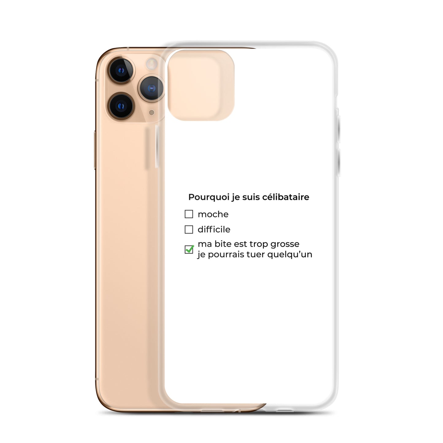 Coque iPhone Pourquoi je suis célibataire ma bite est trop grosse - Sedurro