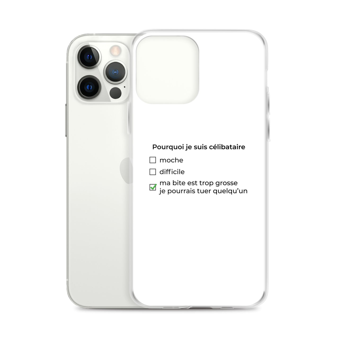 Coque iPhone Pourquoi je suis célibataire ma bite est trop grosse - Sedurro