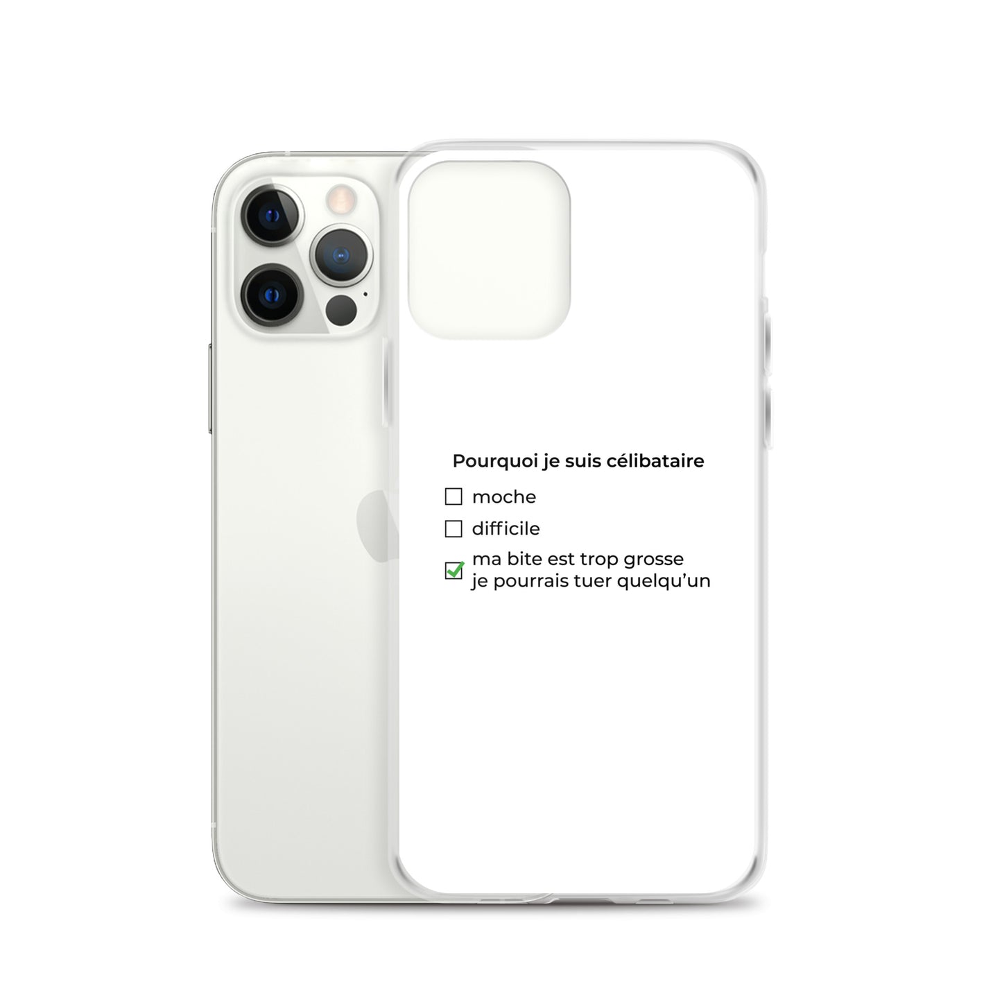 Coque iPhone Pourquoi je suis célibataire ma bite est trop grosse - Sedurro