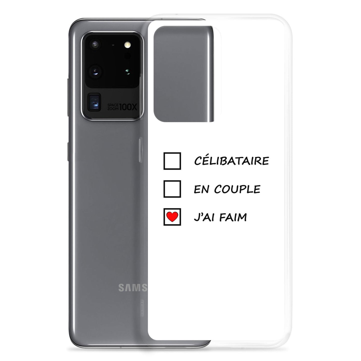 Coque Samsung Célibataire en couple j'ai faim cases à cocher - Sedurro