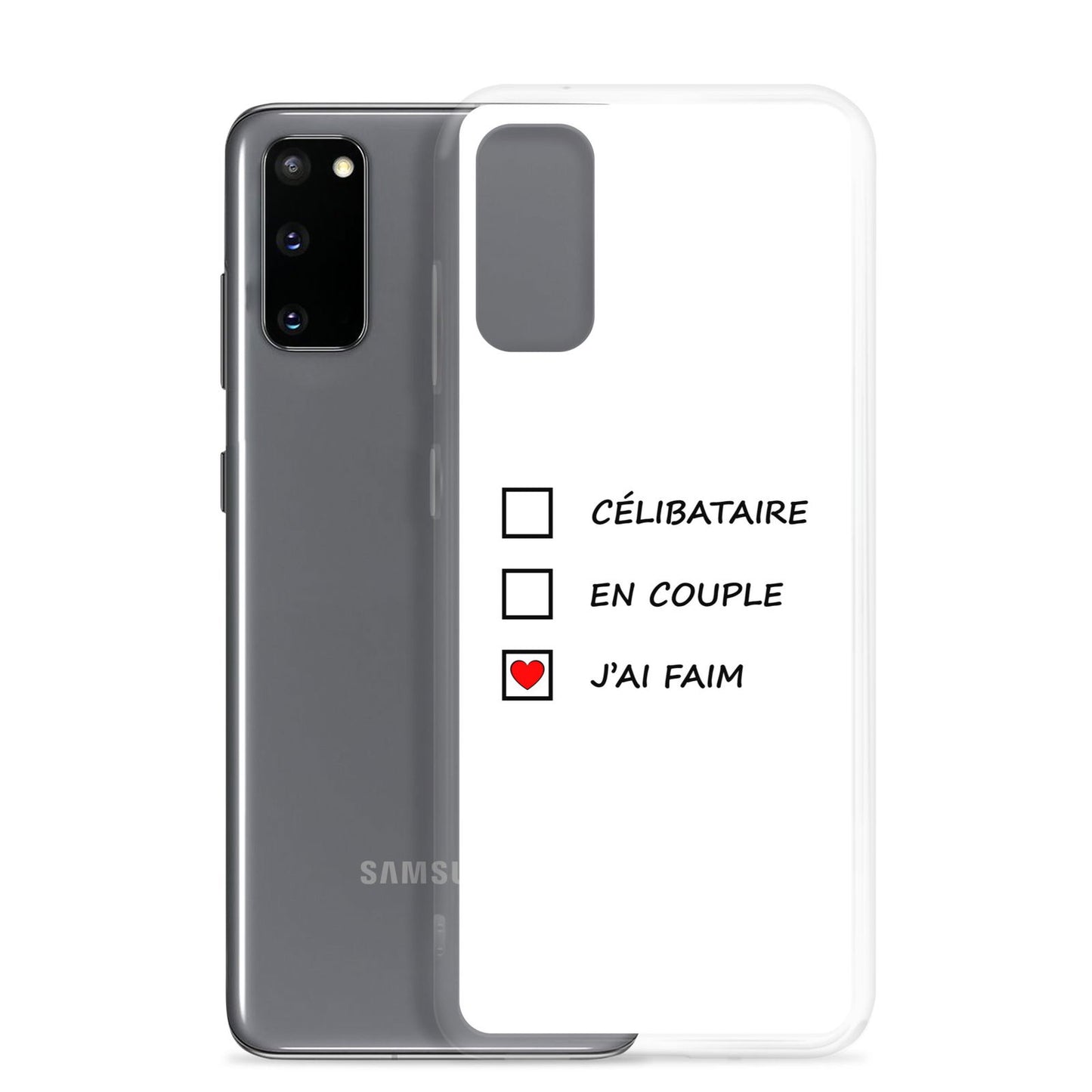 Coque Samsung Célibataire en couple j'ai faim cases à cocher - Sedurro