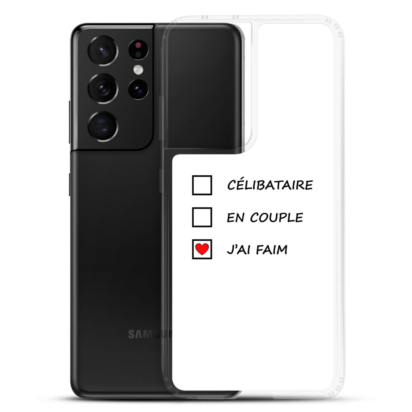Coque Samsung Célibataire en couple j'ai faim cases à cocher - Sedurro