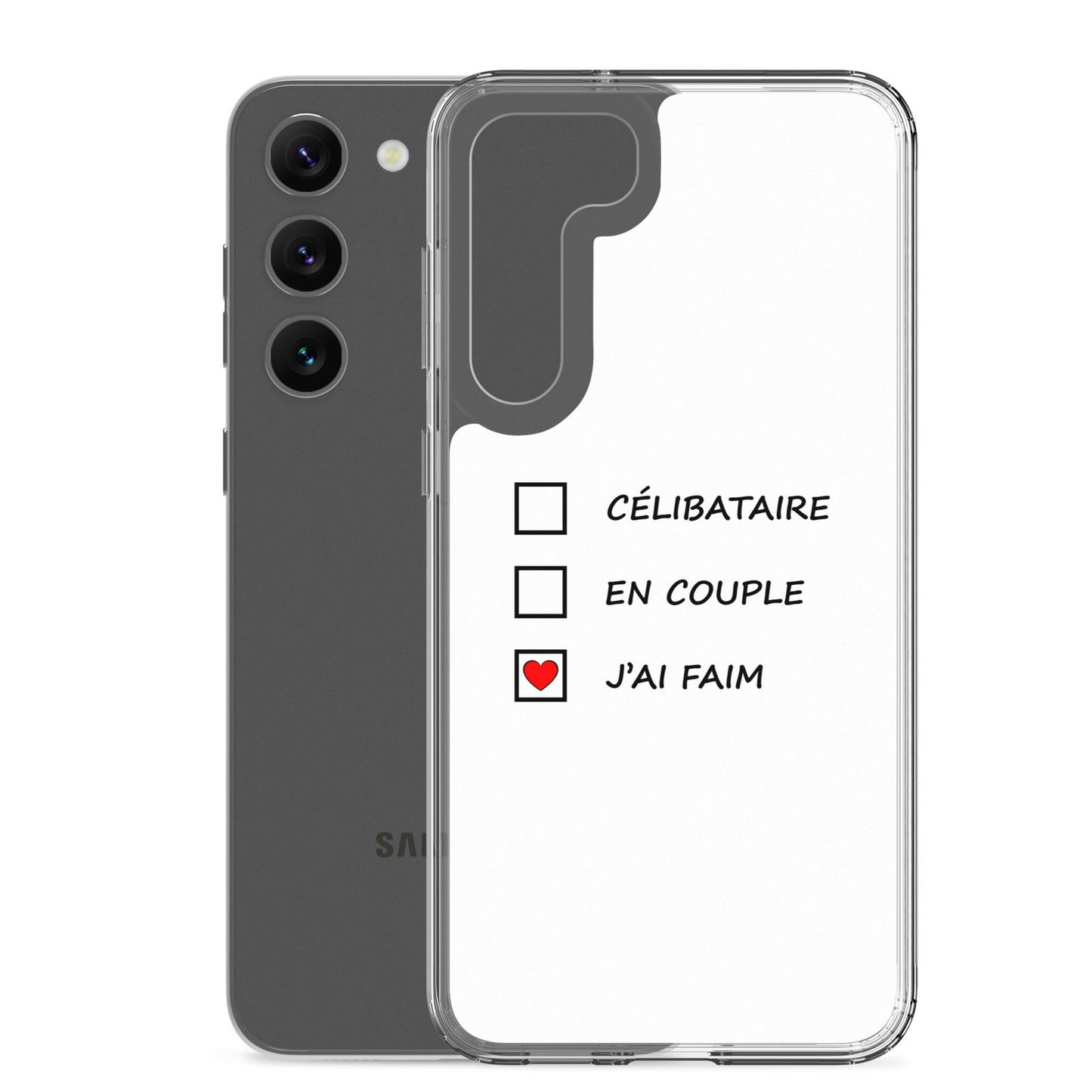 Coque Samsung Célibataire en couple j'ai faim cases à cocher - Sedurro