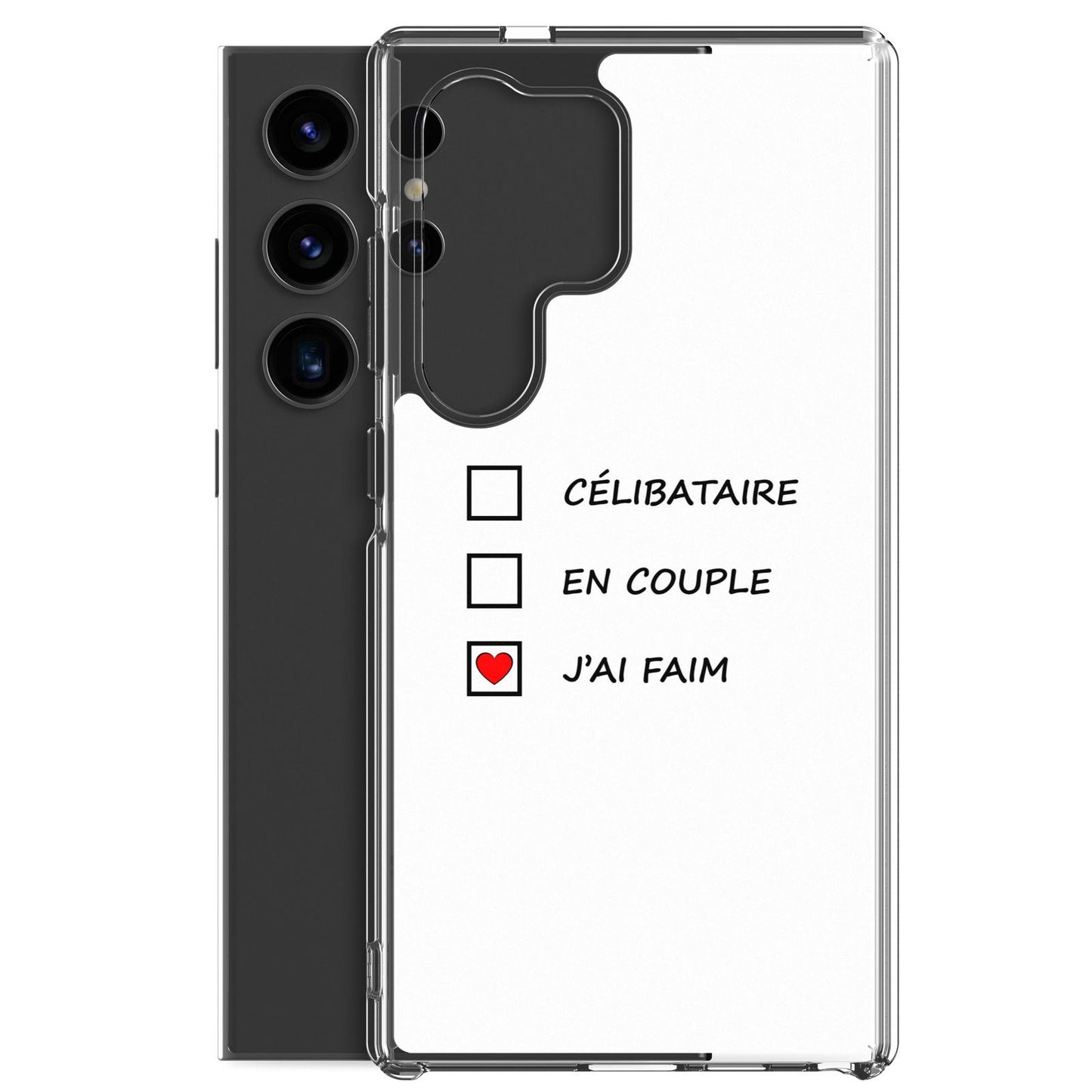 Coque Samsung Célibataire en couple j'ai faim cases à cocher - Sedurro