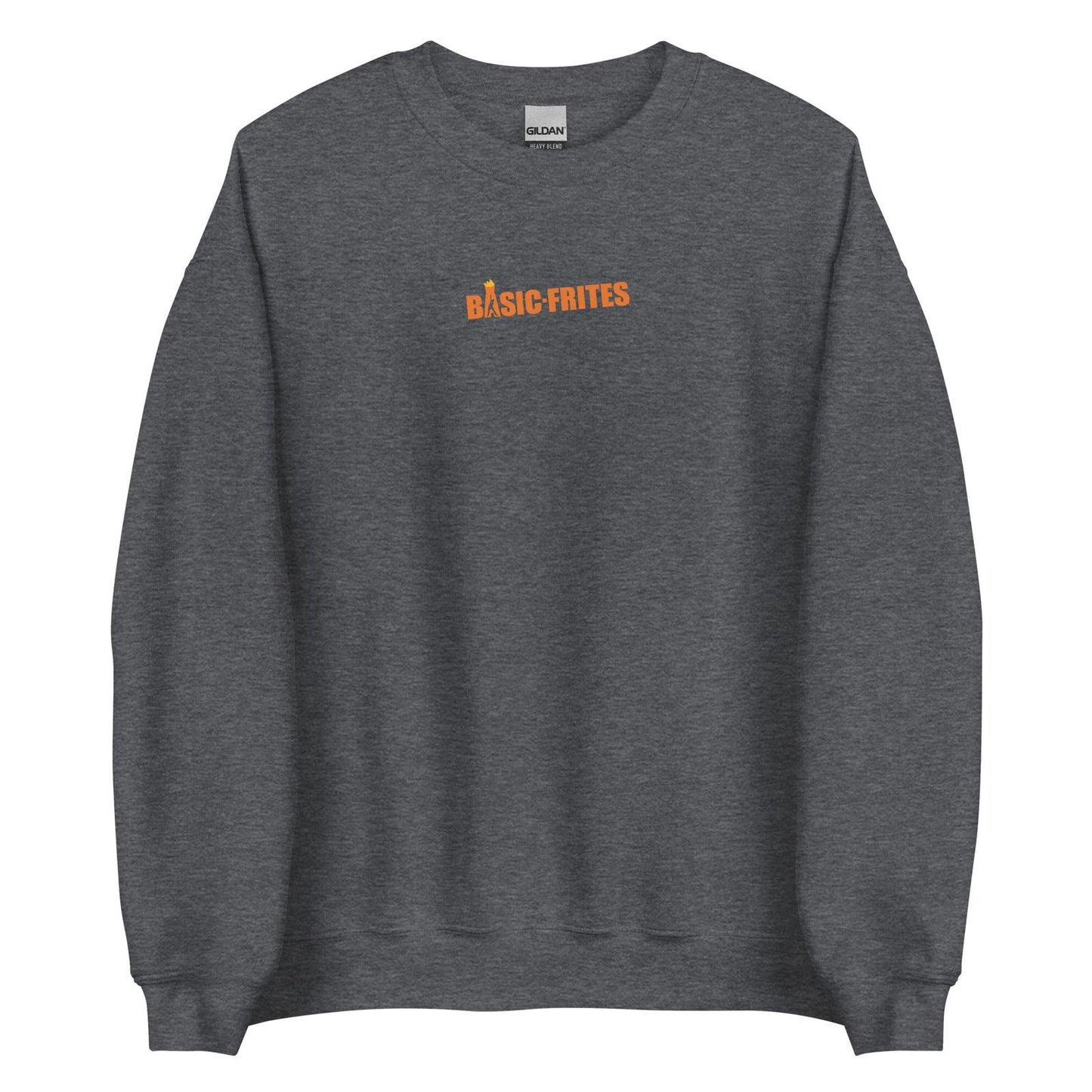 Sweat unisexe col rond Basic frites Gris Foncé Chiné - Sedurro