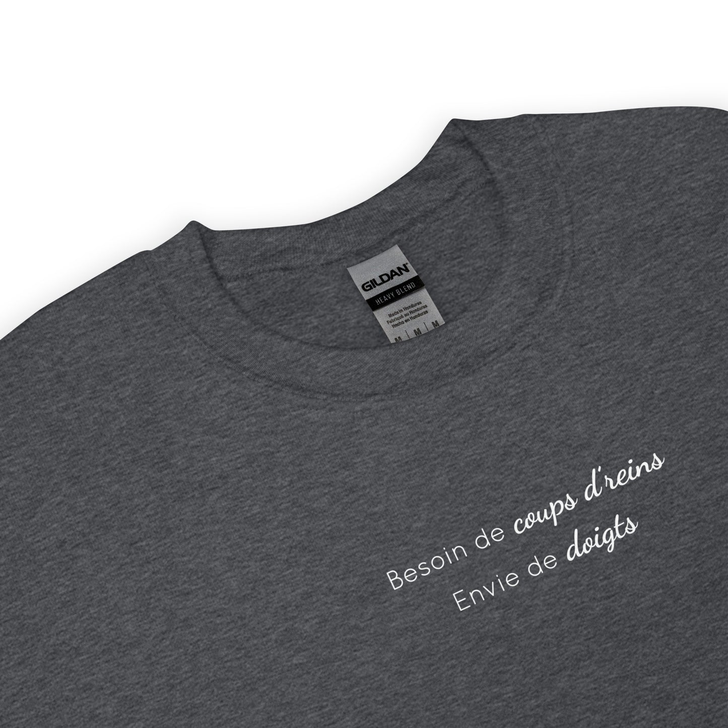 Sweat unisexe col rond Besoin de coups de reins envie de doigts - Sedurro