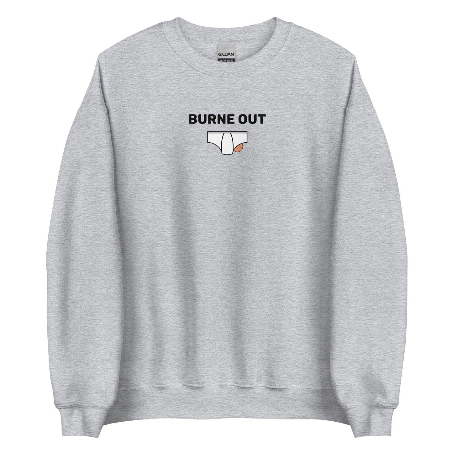 Sweat unisexe col rond Burne out Gris Sport - Sedurro