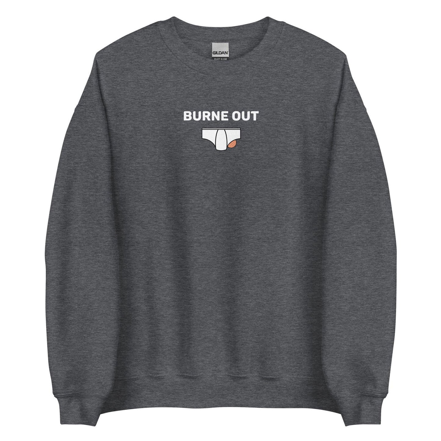 Sweat unisexe col rond Burne out Gris Foncé Chiné - Sedurro