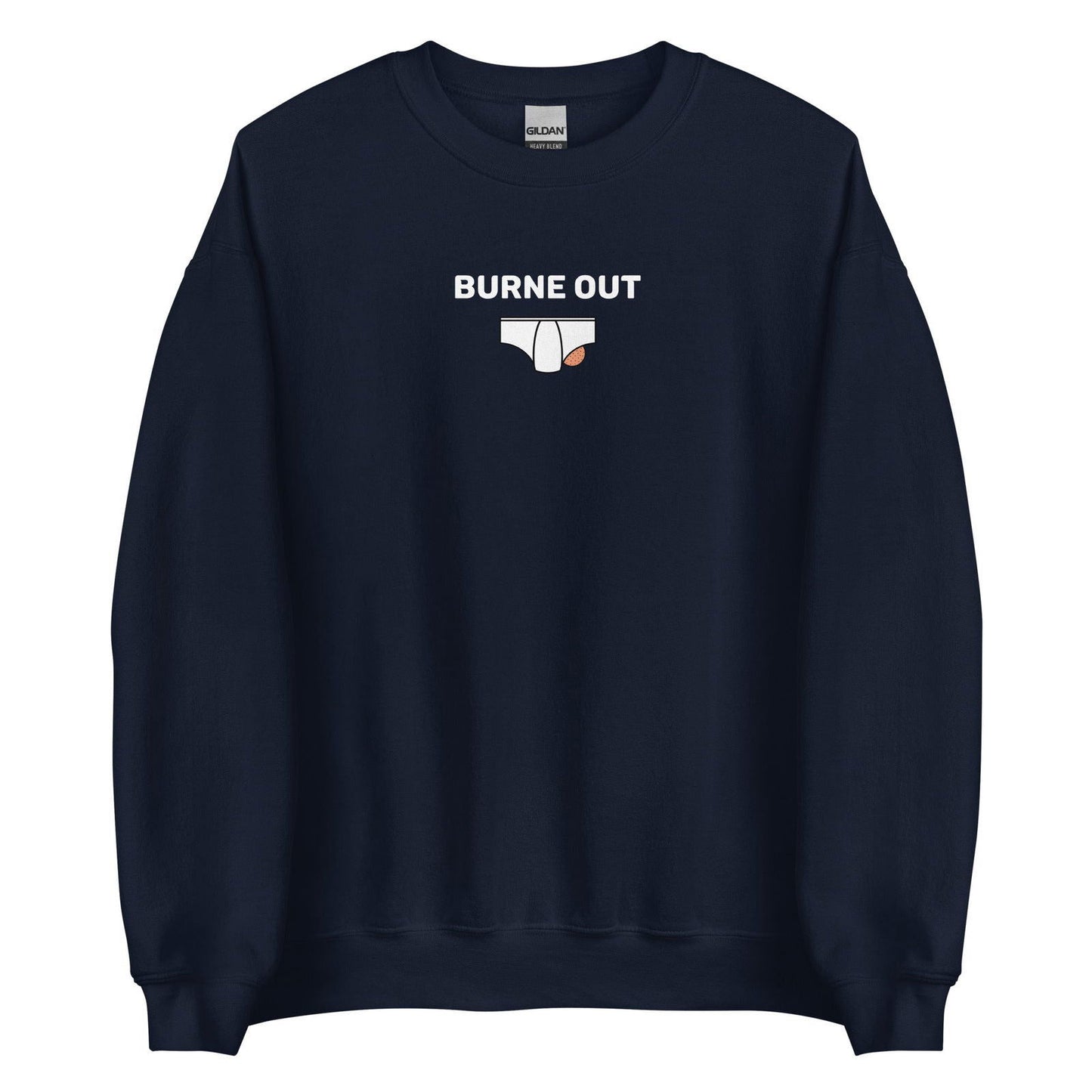 Sweat unisexe col rond Burne out Bleu Marine - Sedurro