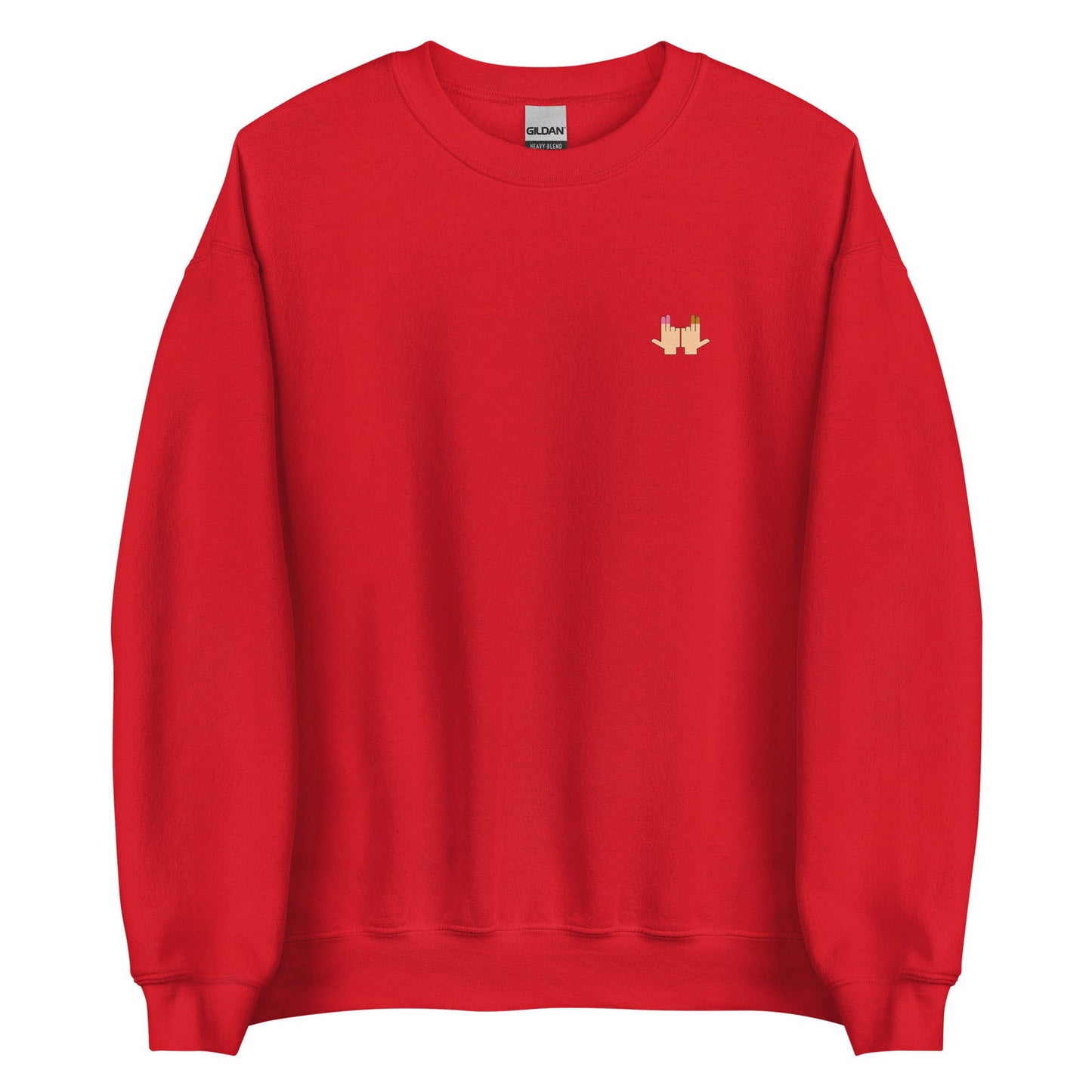 Sweat unisexe col rond DP Double péné signe du J seul Rouge - Sedurro