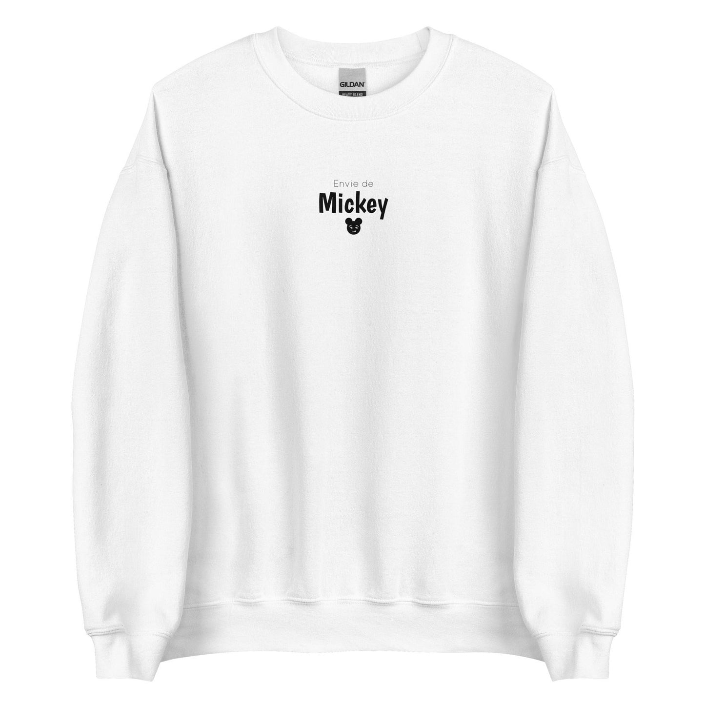 Sweat unisexe col rond Envie de Mickey Blanc - Sedurro