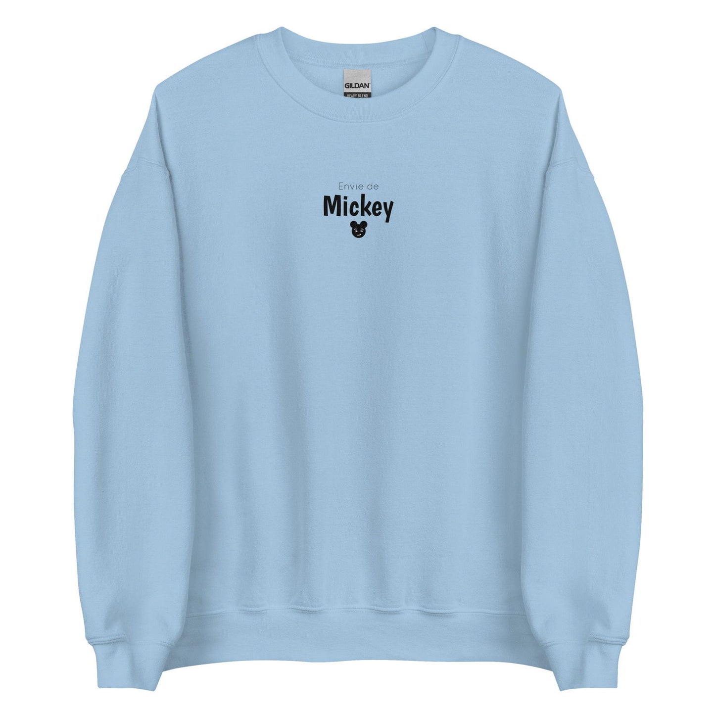 Sweat unisexe col rond Envie de Mickey Bleu Clair - Sedurro