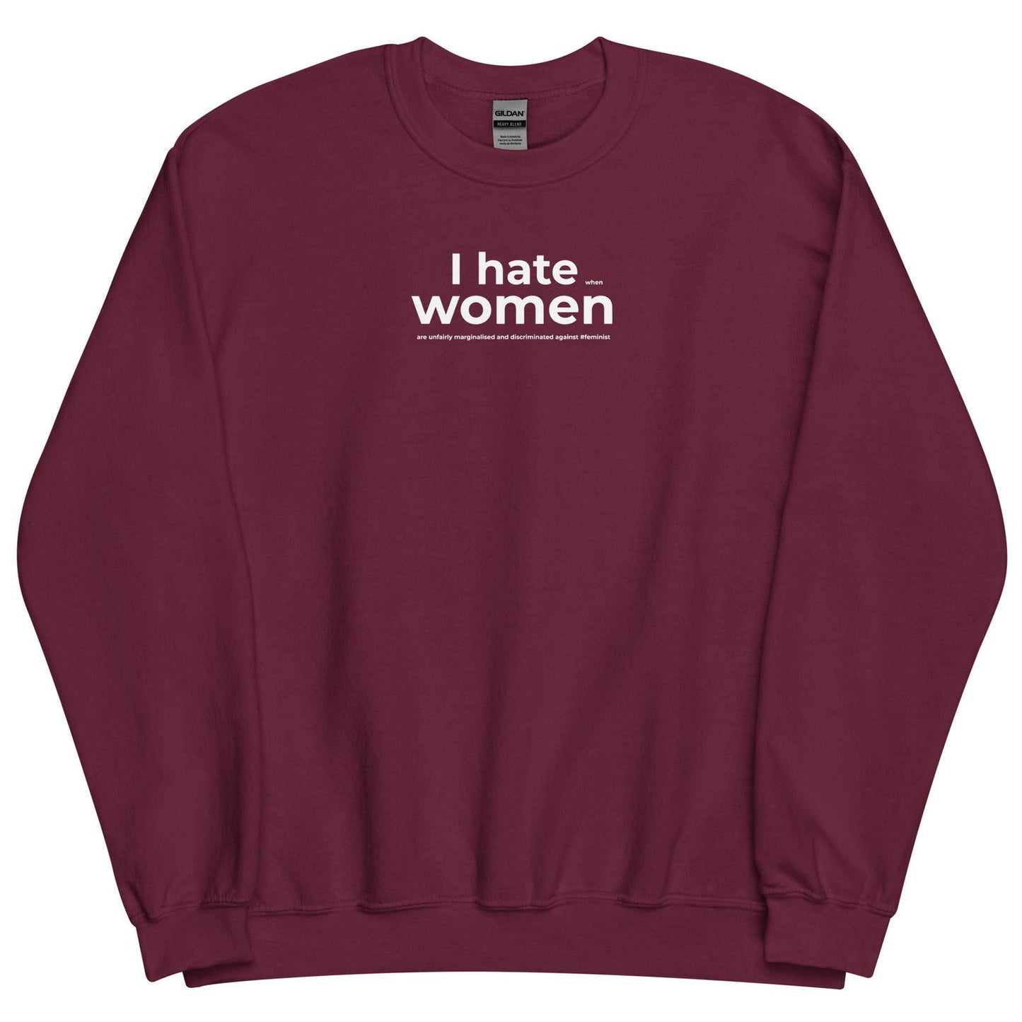 Sweat unisexe col rond Feminist I hate women - Sedurro