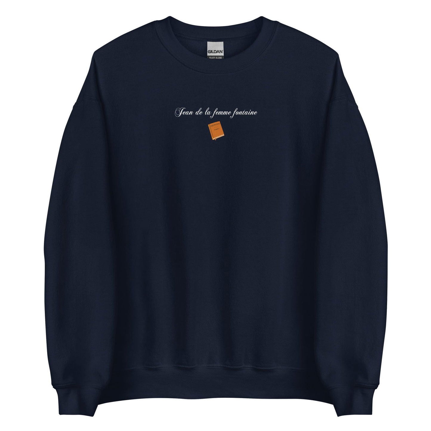 Sweat unisexe col rond Jean de la femme fontaine Bleu Marine - Sedurro