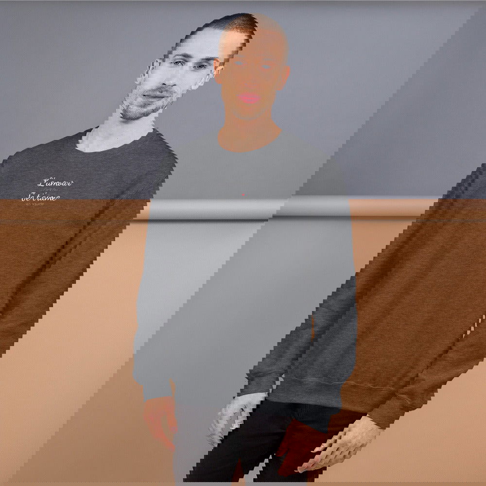 Sweat unisexe col rond L'amour c'est du je t'aime en liquide - Sedurro