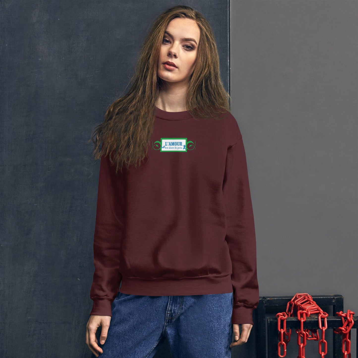 Sweat unisexe col rond L'amour est dans le prix - Sedurro