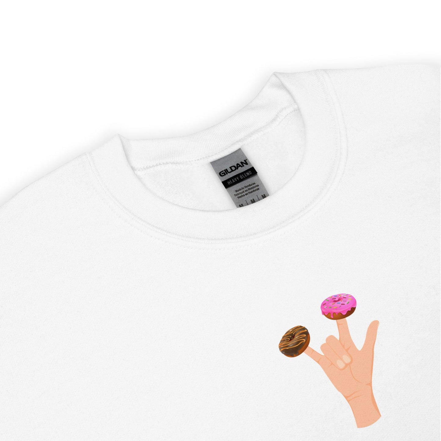 Sweat unisexe col rond Main donuts deux doigts - Sedurro