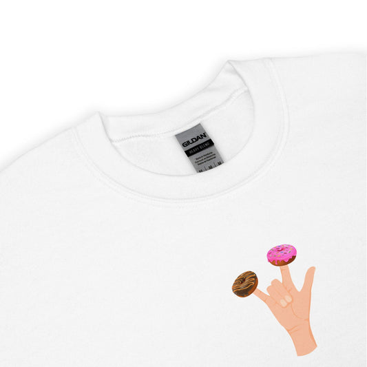Sweat unisexe col rond Main donuts deux doigts - Sedurro