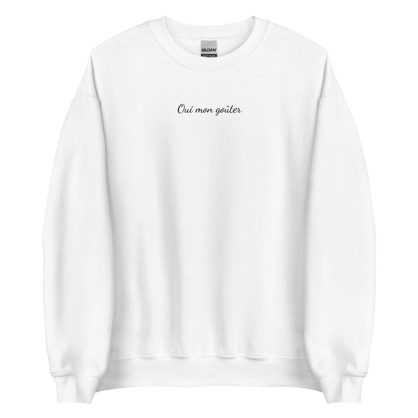 Sweat unisexe col rond Oui mon goûter Blanc - Sedurro