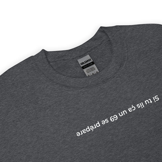 Sweat unisexe col rond Si tu lis ça un 69 se prépare - Sedurro