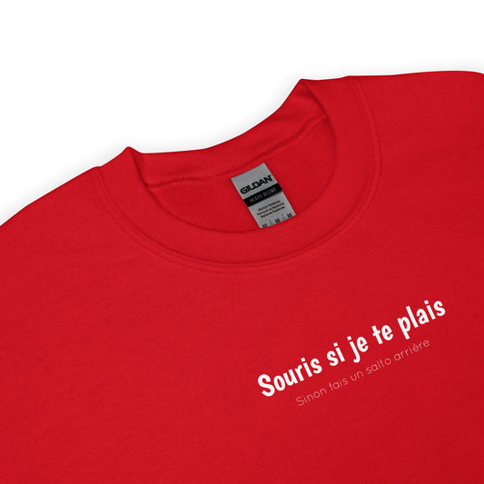 Sweat unisexe col rond Souris si je te plais sinon fais un salto arrière - Sedurro