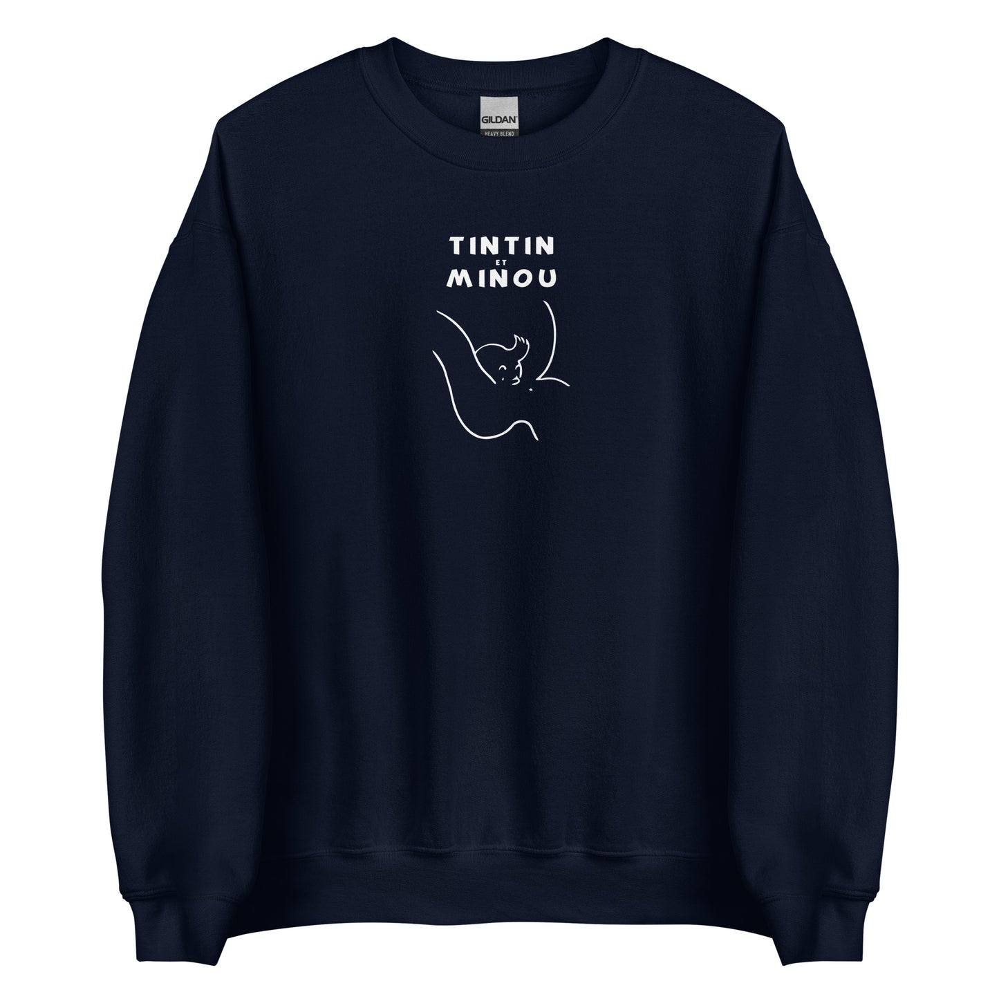 Sweat unisexe col rond Tintin et minou - Sedurro
