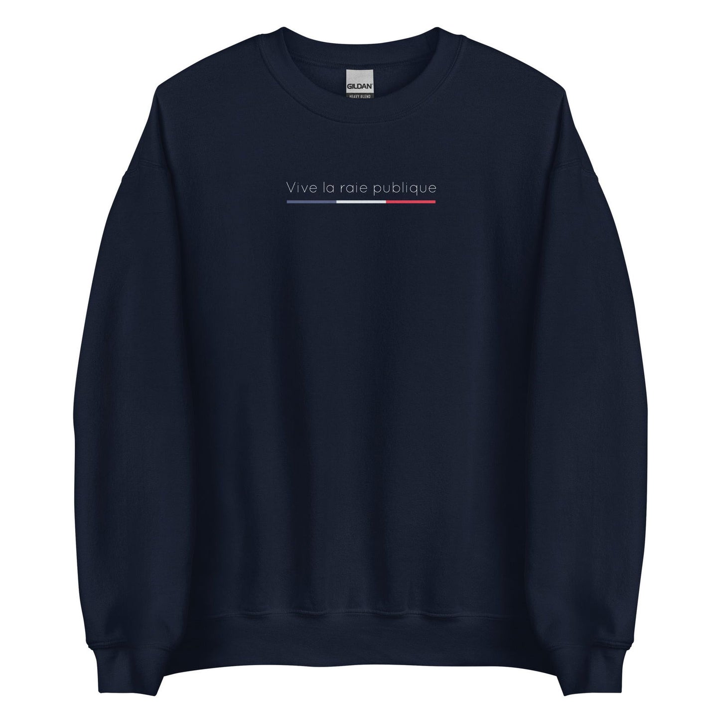 Sweat unisexe col rond Vive la raie publique Bleu Marine - Sedurro
