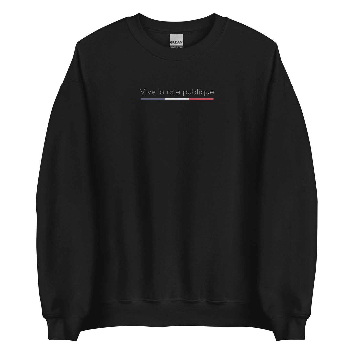 Sweat unisexe col rond Vive la raie publique Noir - Sedurro