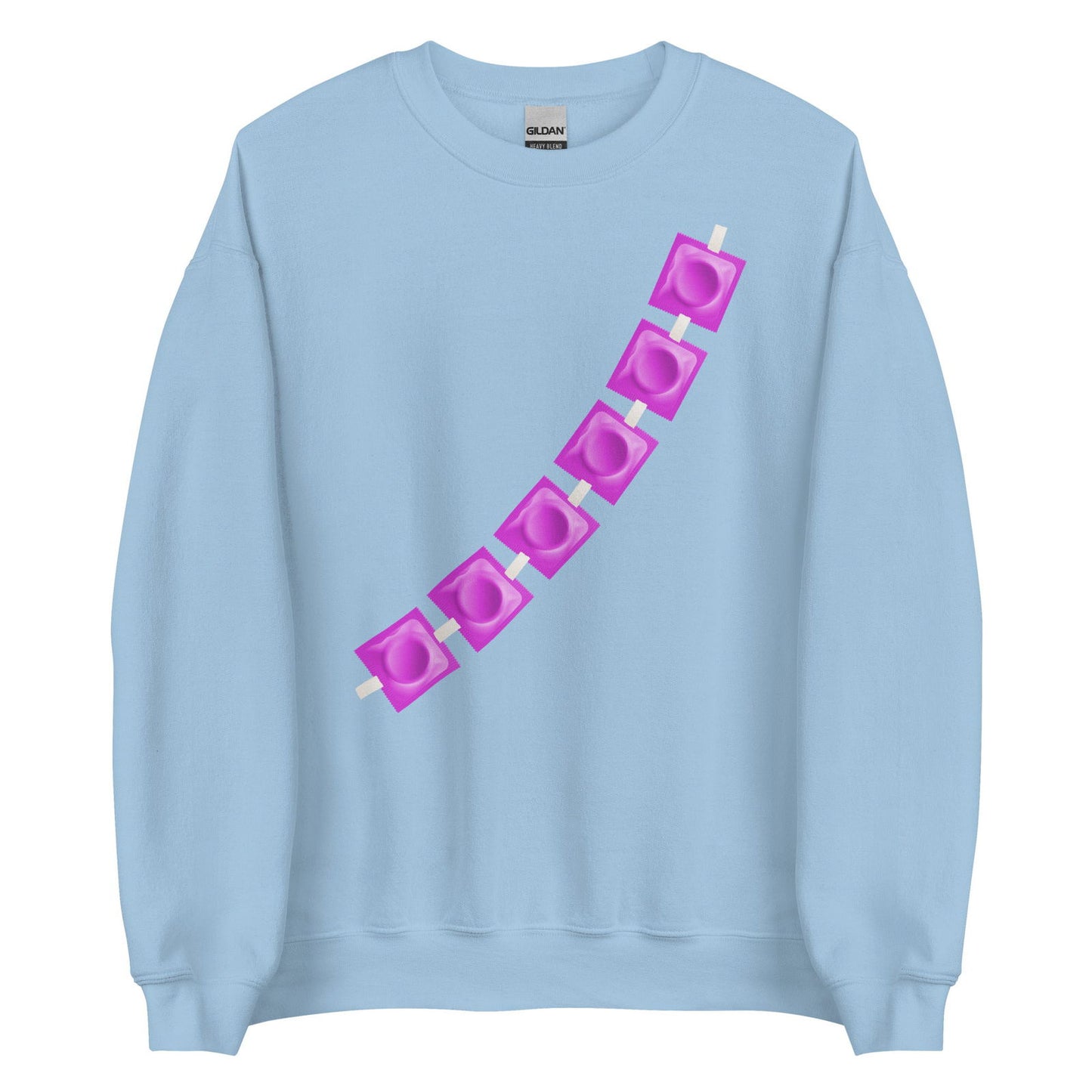 Sweat unisexe col rond Capotes en bandoulière Bleu Clair - Sedurro