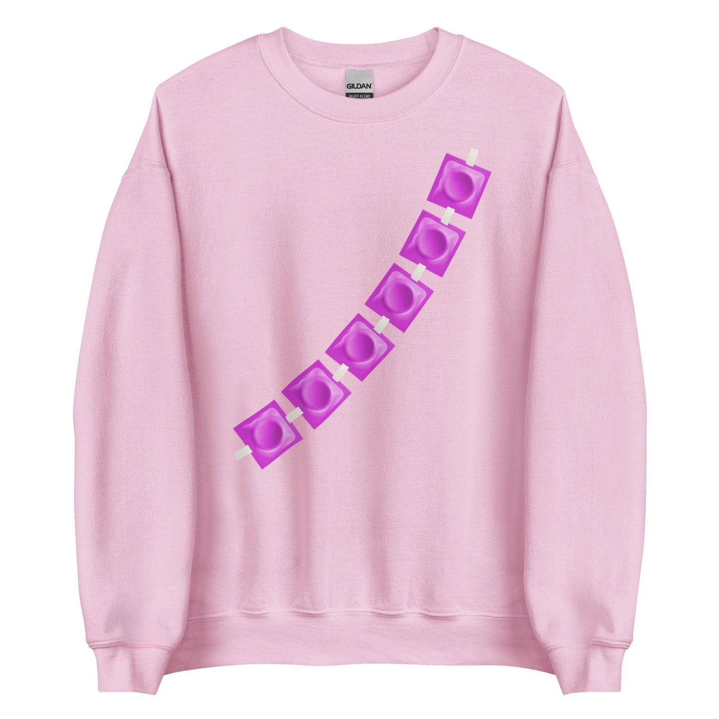 Sweat unisexe col rond Capotes en bandoulière Rose Clair - Sedurro