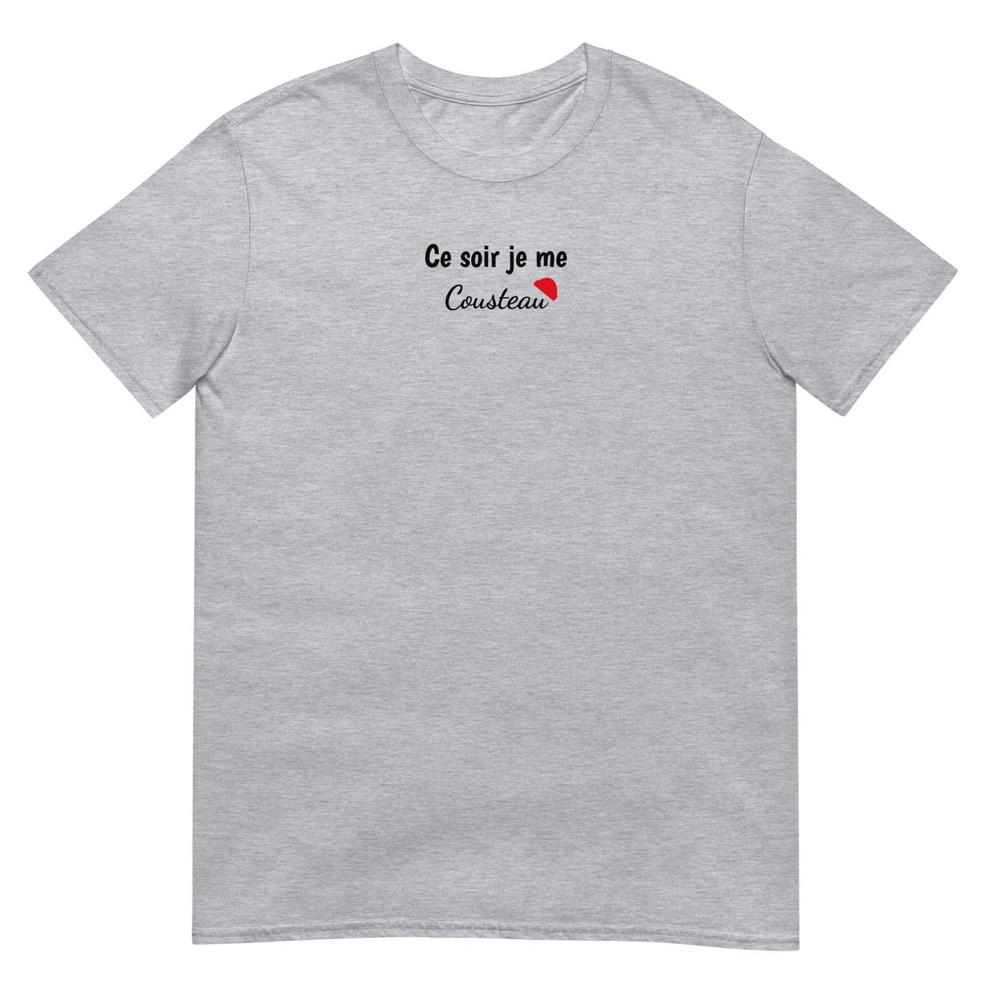 T-shirt unisexe Ce soir je me cousteau Gris Sport - Sedurro