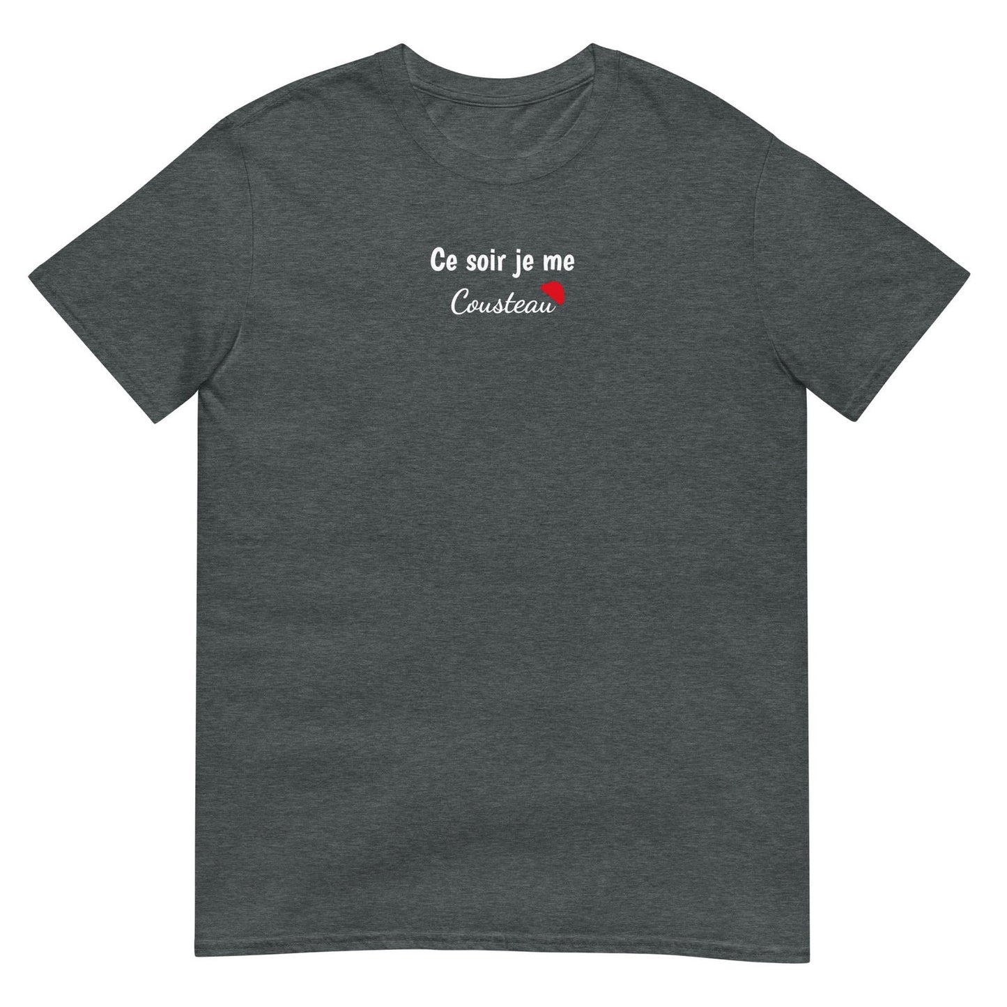 T-shirt unisexe Ce soir je me cousteau Gris Foncé Chiné - Sedurro