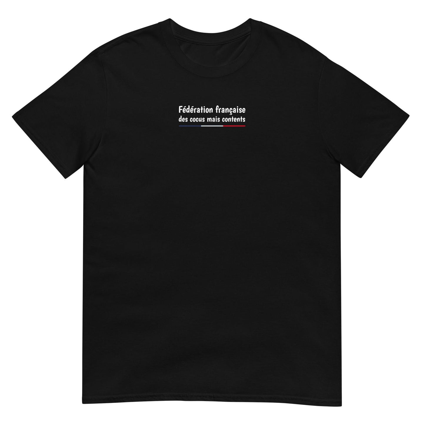 T-shirt unisexe Fédération française des cocus mais contents Noir - Sedurro