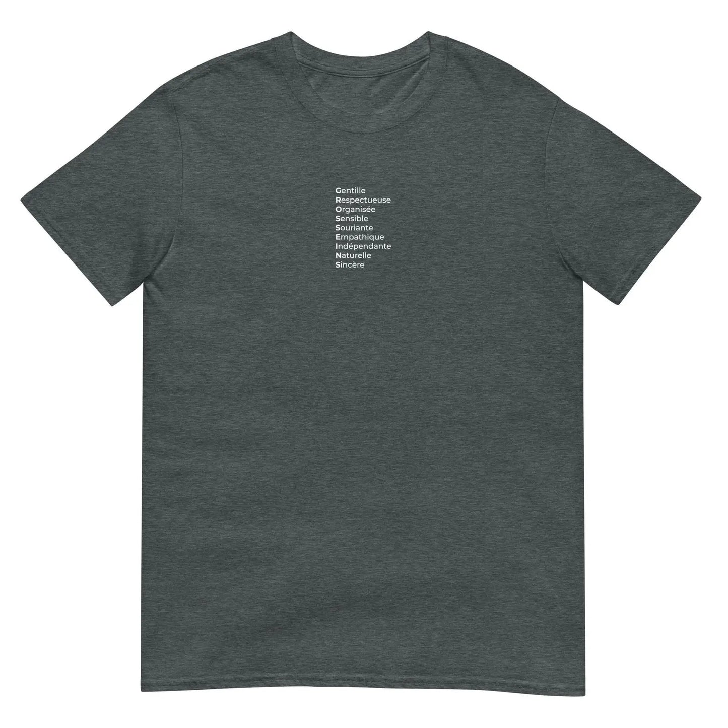 T-shirt unisexe Gros seins qualités Gris Foncé Chiné - Sedurro