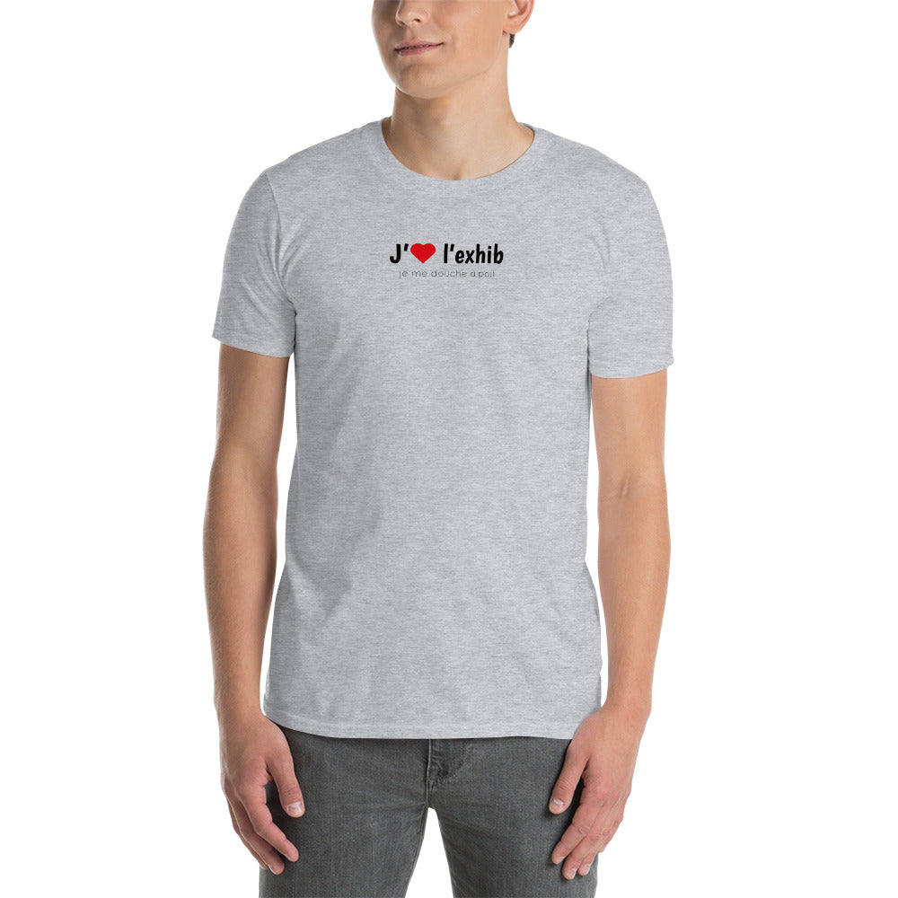 T-shirt unisexe J'aime l'exhib je me douche à poil - Sedurro