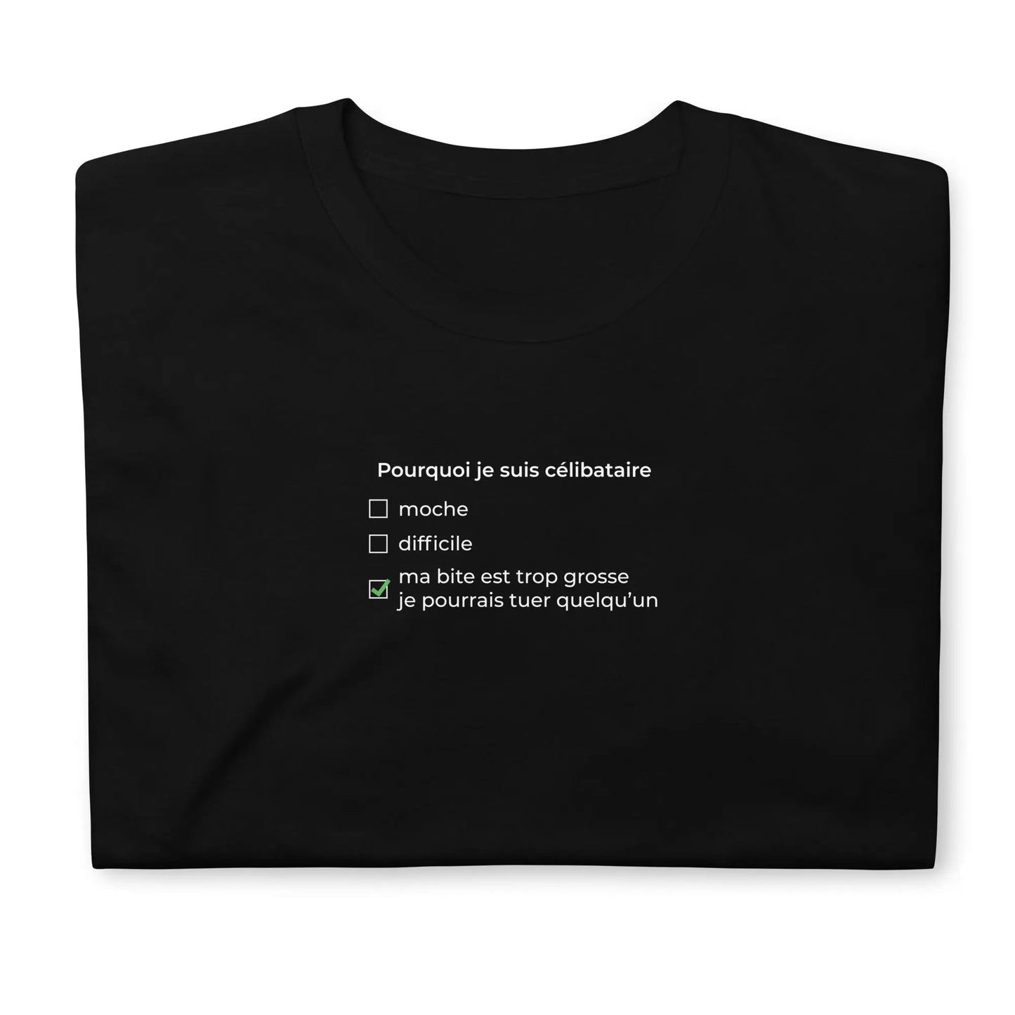 T-shirt unisexe Pourquoi je suis célibataire ma bite est trop grosse - Sedurro